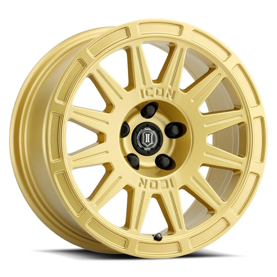 ICON Alloys Ricochet, 17 x 8/5 x 100, Gloss Gold, 38mm Offset, 6" BS, 7017805060GG