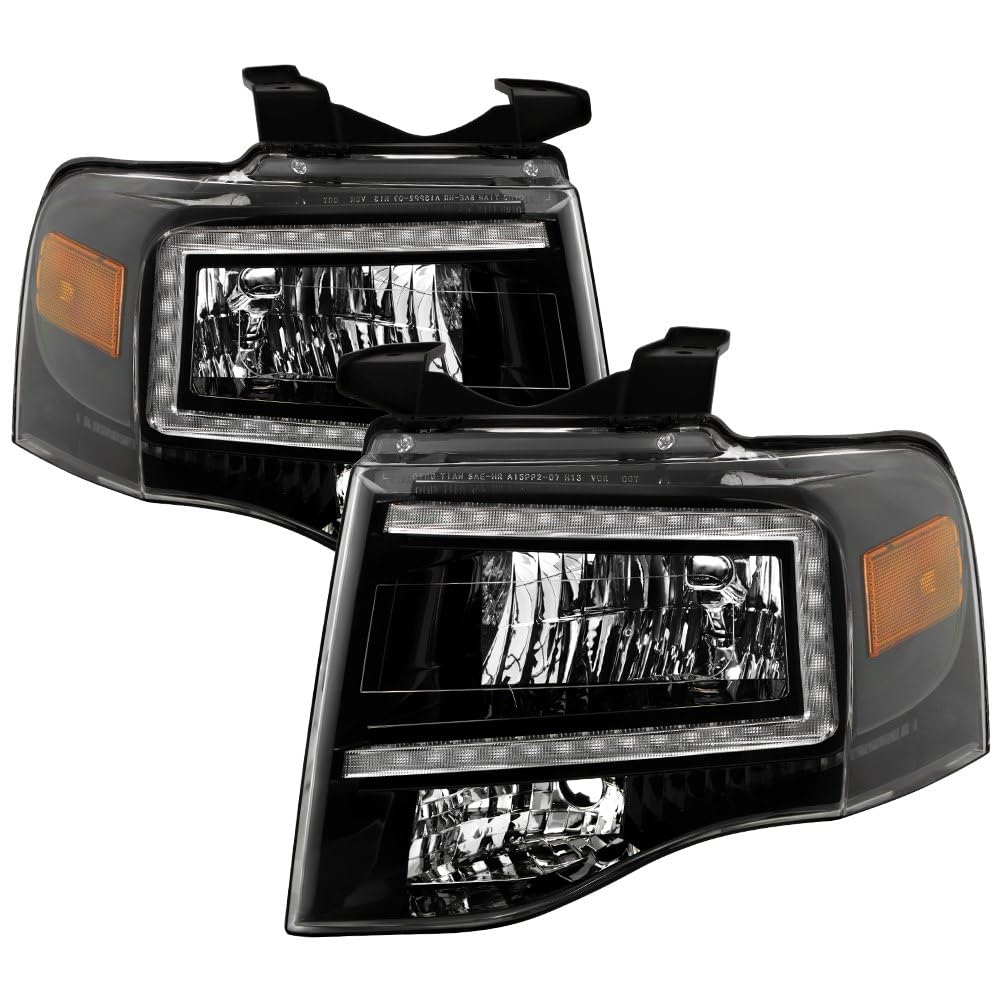 Ford Expedition Spyder (xTune) 2007-2014 Headlights with Light Bar -Black
