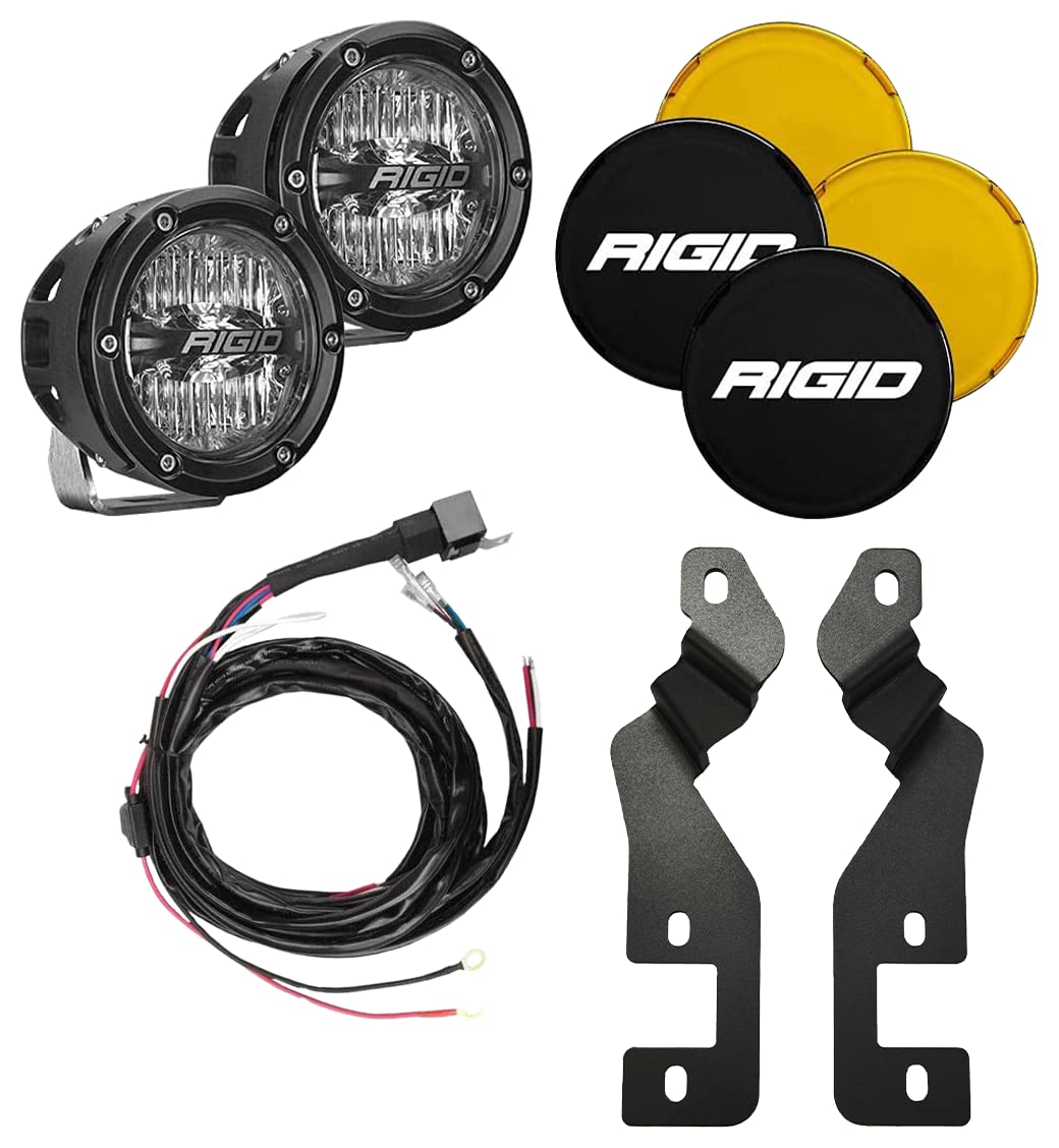 A-Pillar LED Light Mount Kit – RIGID INDUSTRIES, Fits 2021 Ford Bronco Sport - Includes 4 inch 350 Series Drive Lights with Optics