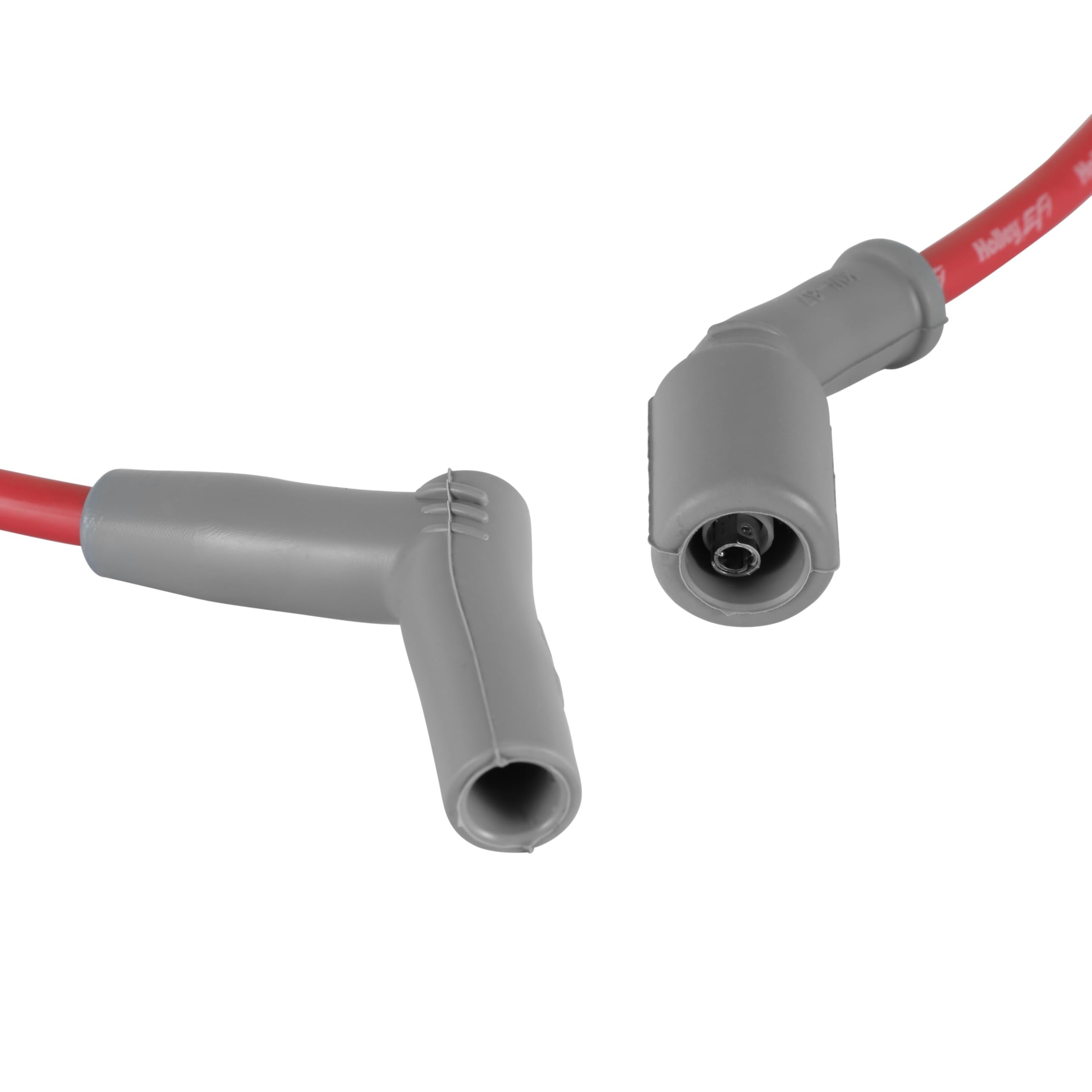 Spark Plug Wire Set Holley EFI 561-102 - Red with Grey 45 Degree Boots