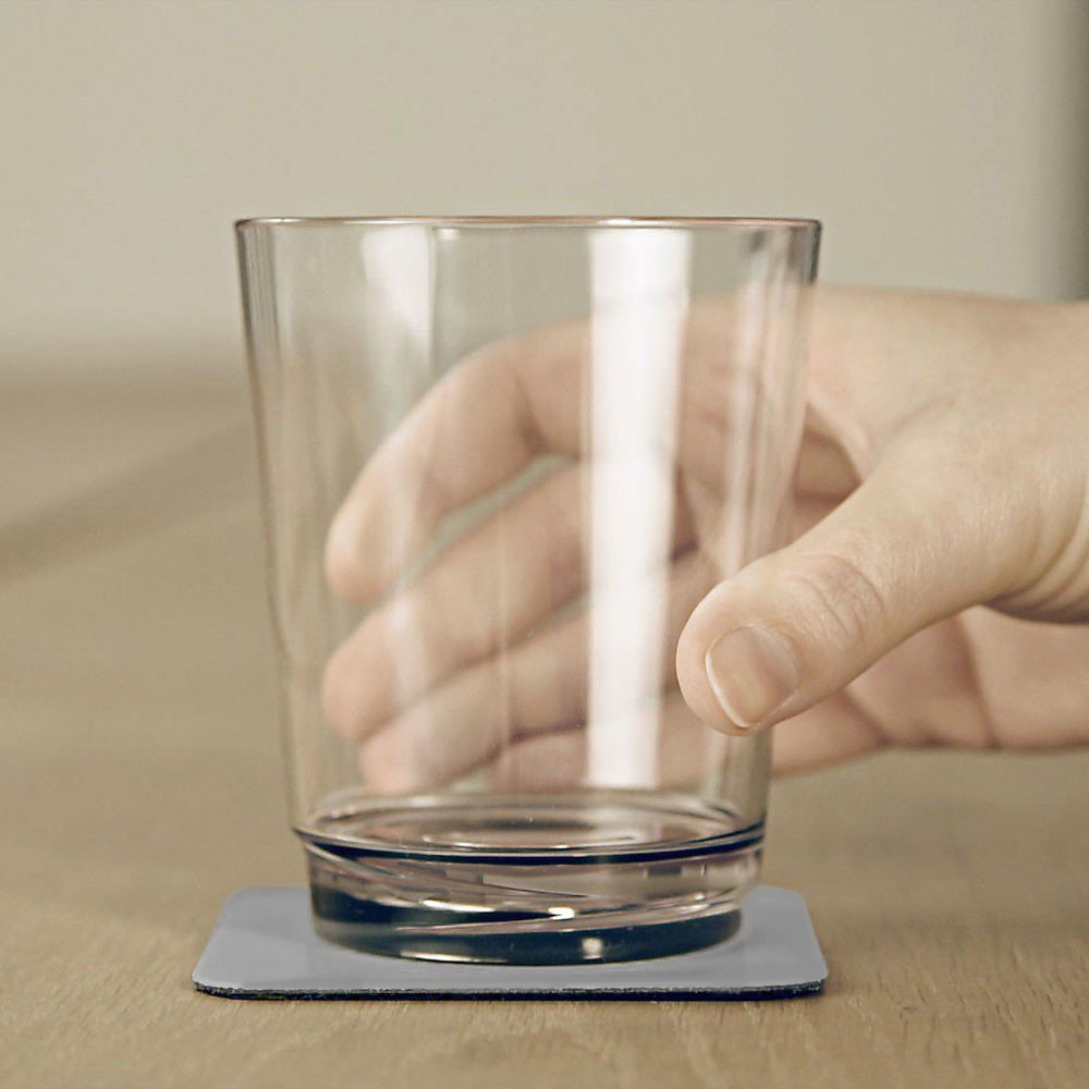Grey Silwy Magnetic Glass 250 ml with Saucer Set of 2