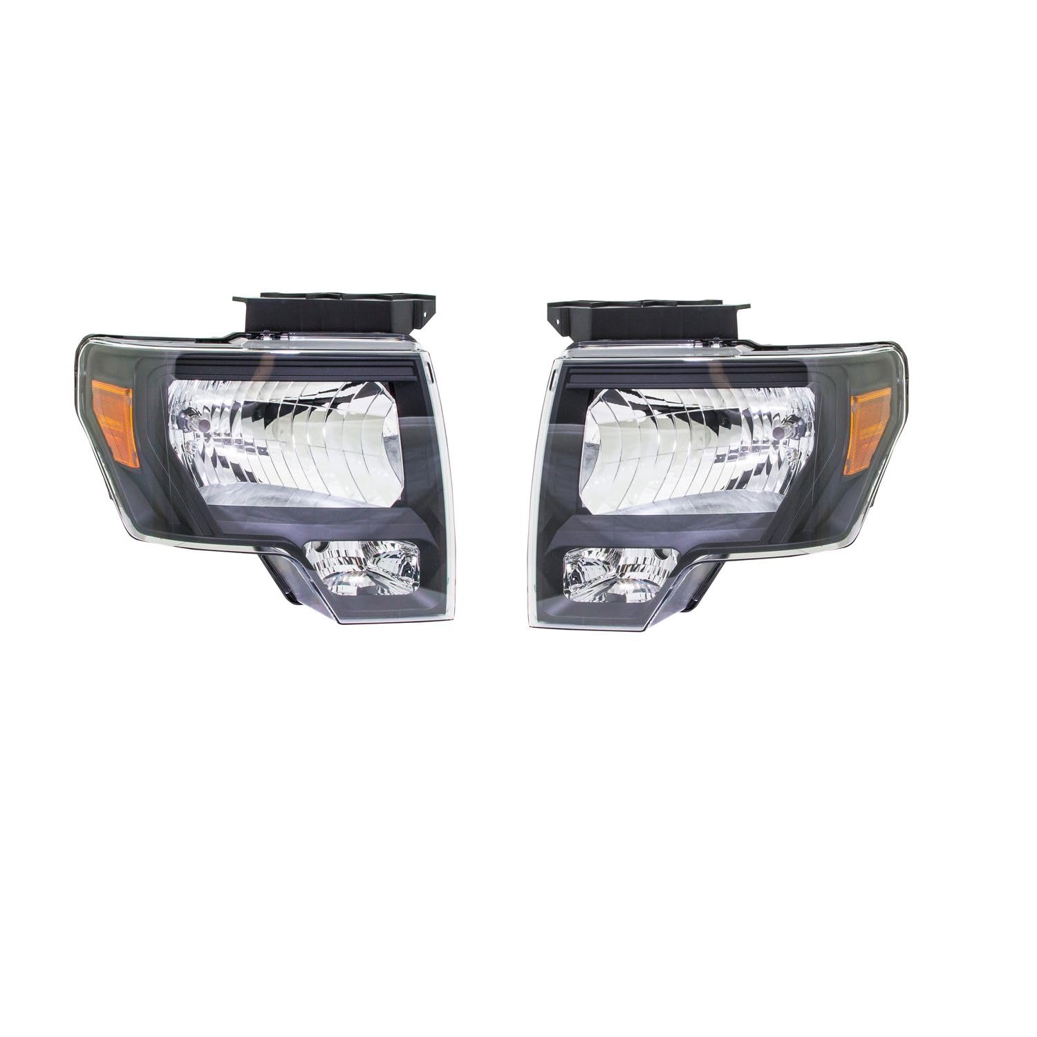 FR560-B1A12-SD6V Eagle Eyes Headlamp Set/Black Housings Fits Ford F-150