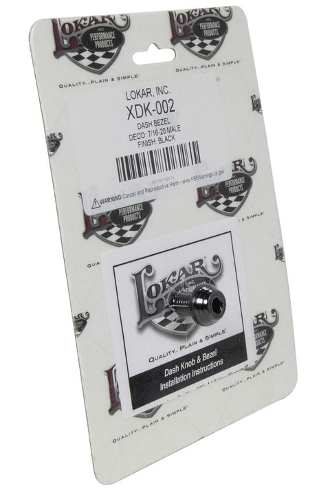 XDK-002 Lokar Performance Products Dash Bezel - Deco - 7/16-20 Male - Black