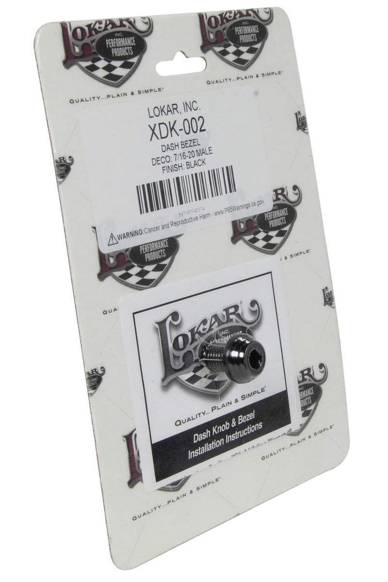 XDK-002 Lokar Performance Products Dash Bezel - Deco - 7/16-20 Male - Black