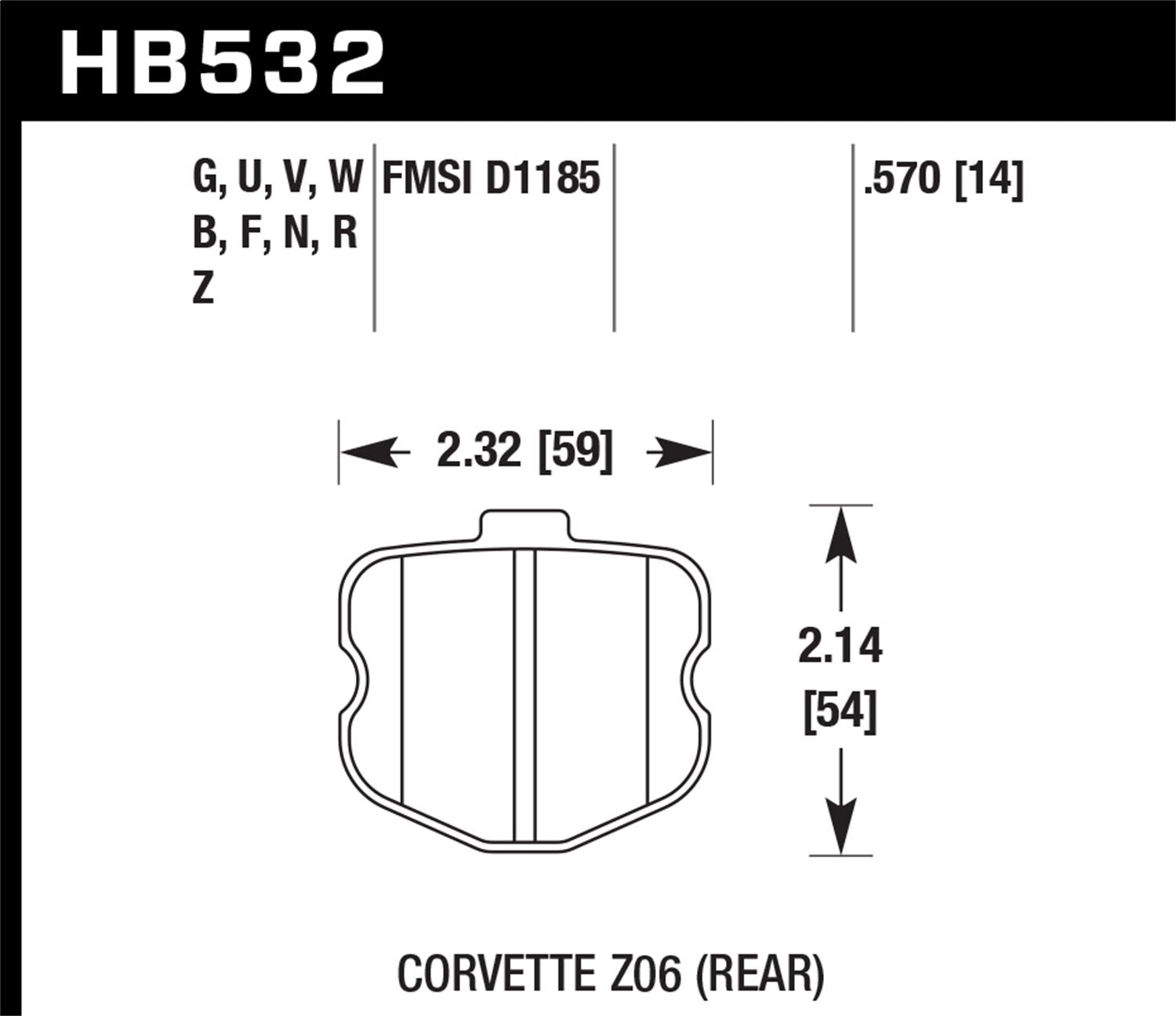 Performance HB532Z.570 Hawk Ceramic Brake Pad