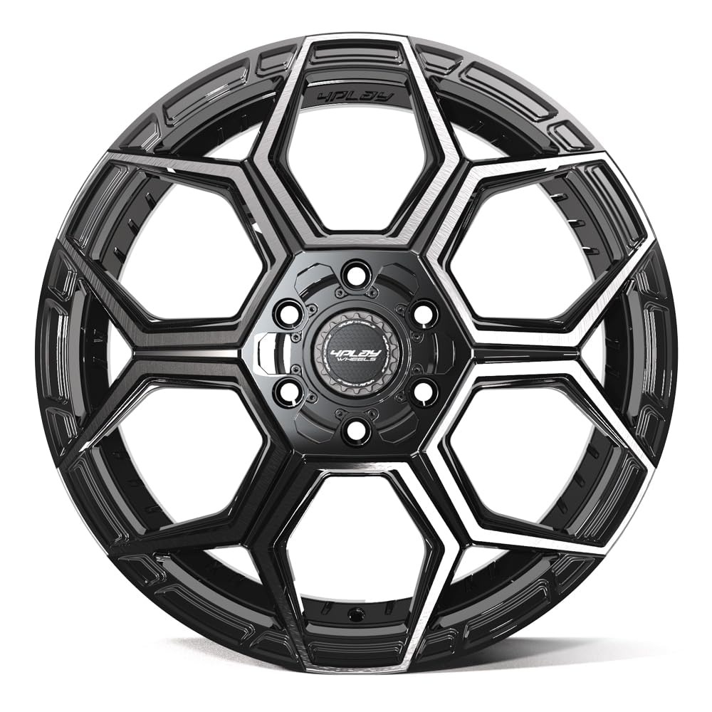 4PLAY Wheels 20 Inch Rim 4PS26 Fits 6x135 & 6x139.7 20x9 Gloss Black Brushed with Tinted Clear (1)