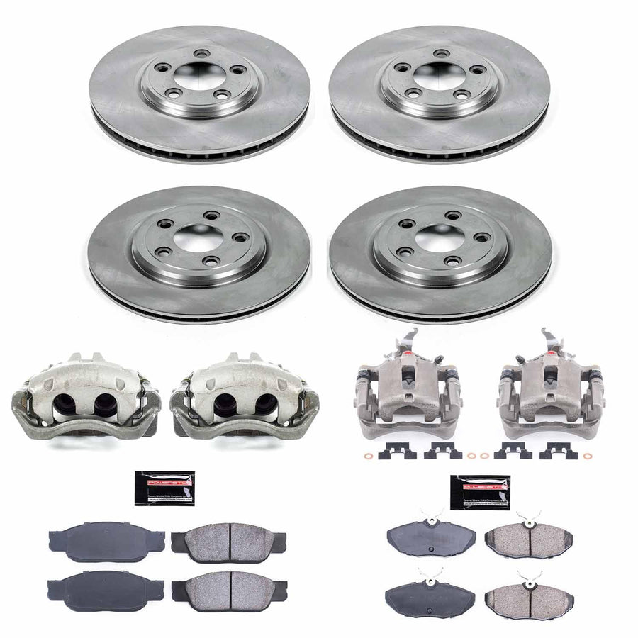 Power Stop KCOE7937A Replacement Autospeciality Front and Rear Caliper Kit- OE Rotors, Ceramic Brake Pads, Calipers For Lincoln LS 2003-2006 [Model Specific]