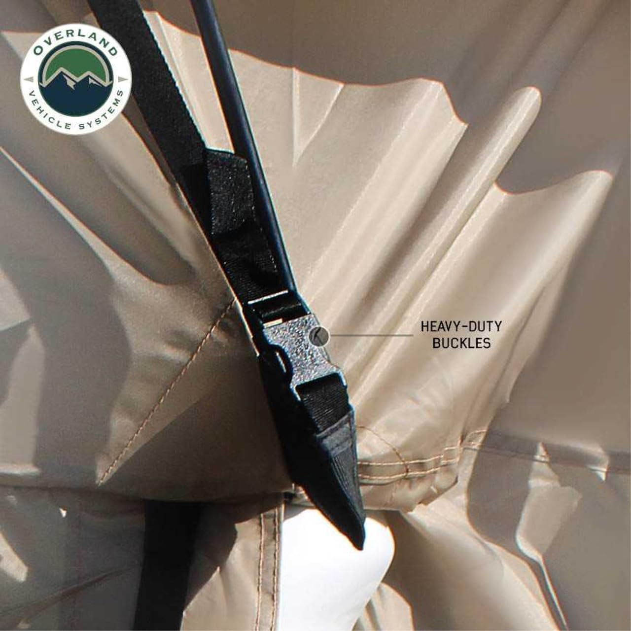 LD TACT Overland Vehicle Systems Truck Bed Tents - Tan Body & Green Rainfly 2-3 Person Tents (Full-Size Truck - 6.5' Bed) - Premium 420D Material - Perimeter Skirt and Reinforced Floor
