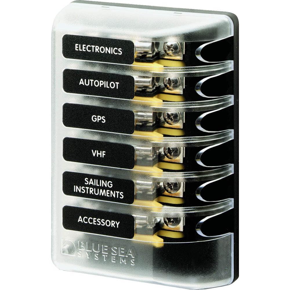 6 Circuit Fuse Block with Cover Blue Sea Systems 5018 ST