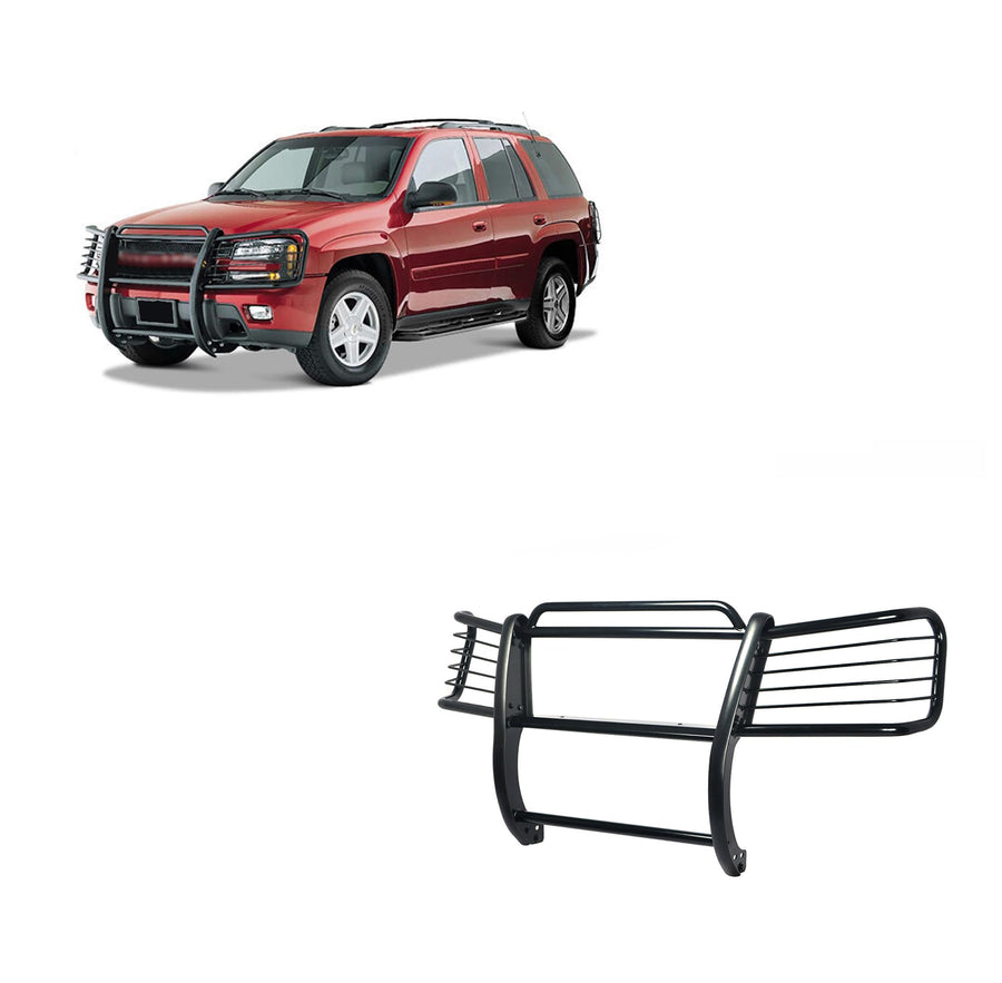 Bumper Guard Black Horse Grille brush Modular Black Compatible with 2002-2009 Chevrolet Trailblazer|2002-2006 Chevrolet Trailblazer EXT-17GK26MA