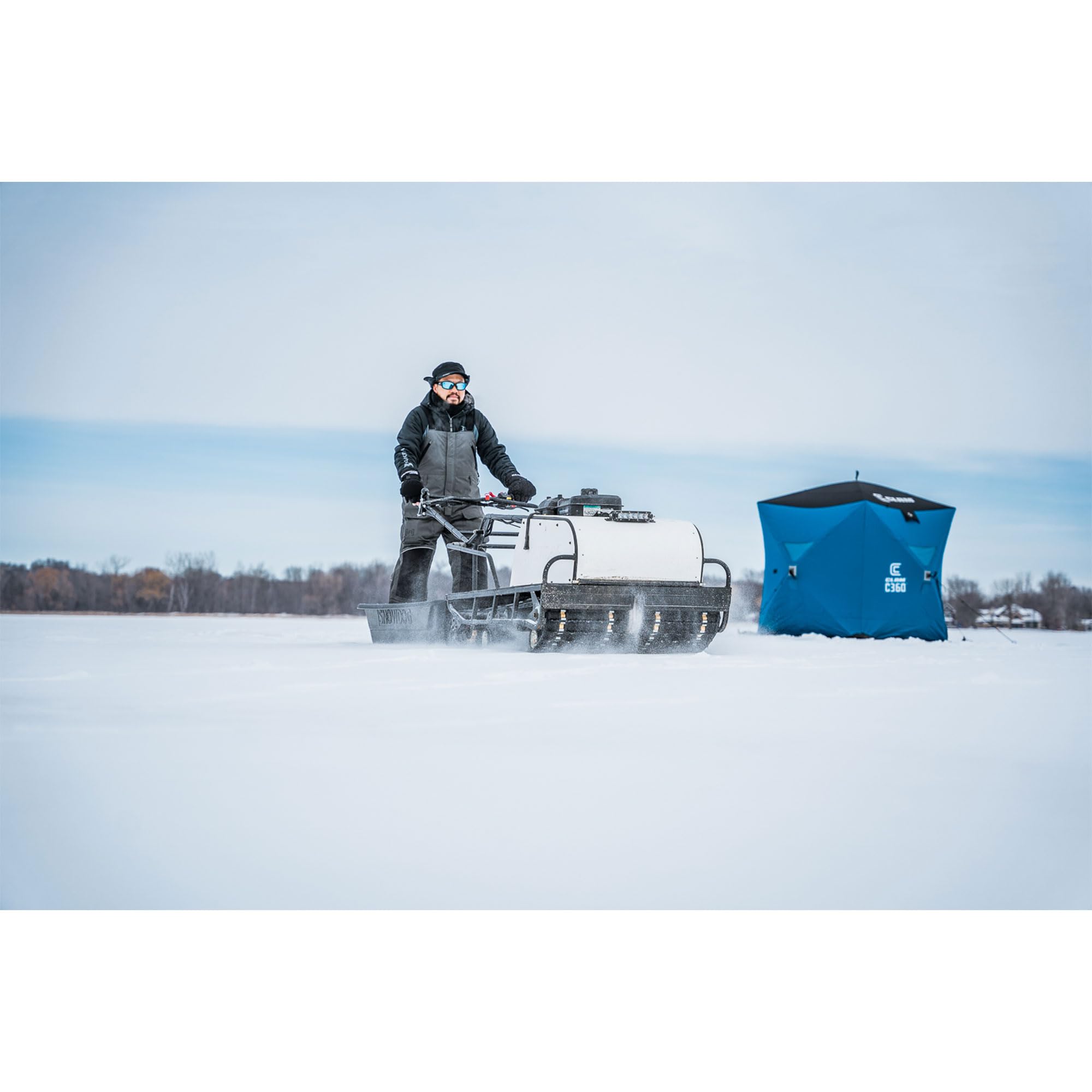 CLAM C-360 14475 Thermal Ice Fishing Shelter – Wind Resistant, Spacious Pop-Up Tent for 2-3 People with Easy Setup and Insulation for Cold Weather
