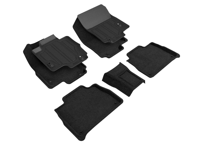 3D MAXpider Hybrid All-Weather Elegant Floor Mats for 5-Seat 2020-2021 Mercedes Benz GLE-Class, Custom Fit Hybrid Elegant Series Floor Liners (1st & 2nd Row, Black)