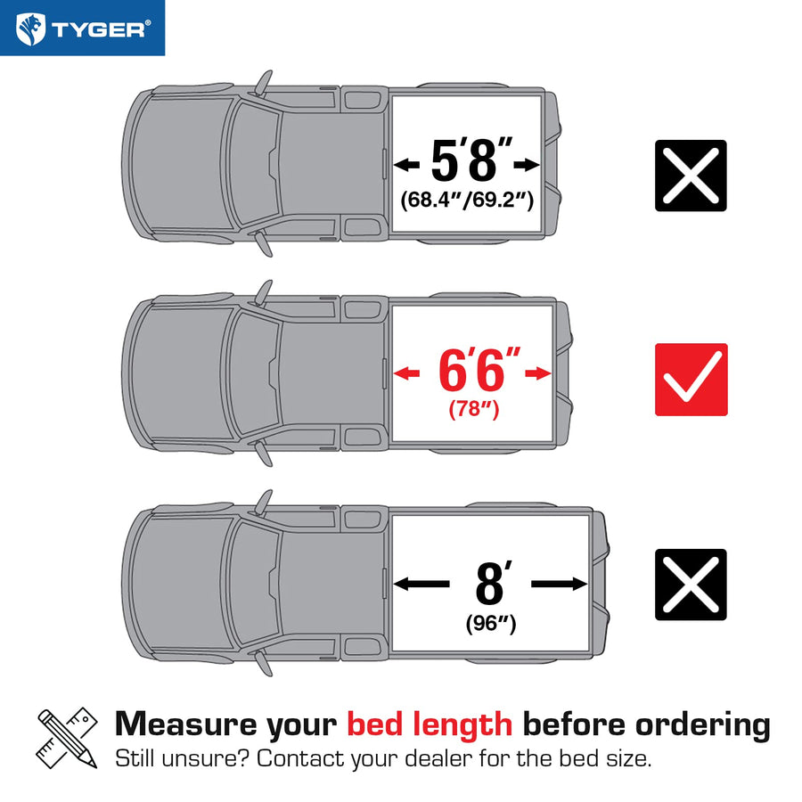Tyger Auto T3 Soft Tri-Fold Tonneau Cover Truck Bed Compatible with 1988-2006 Chevy Silverado / GMC Sierra 1500 2500 HD 3500 HD | 2007 Classic ONLY | Fleetside 6'6" Bed (78") | TG-BC3C1009