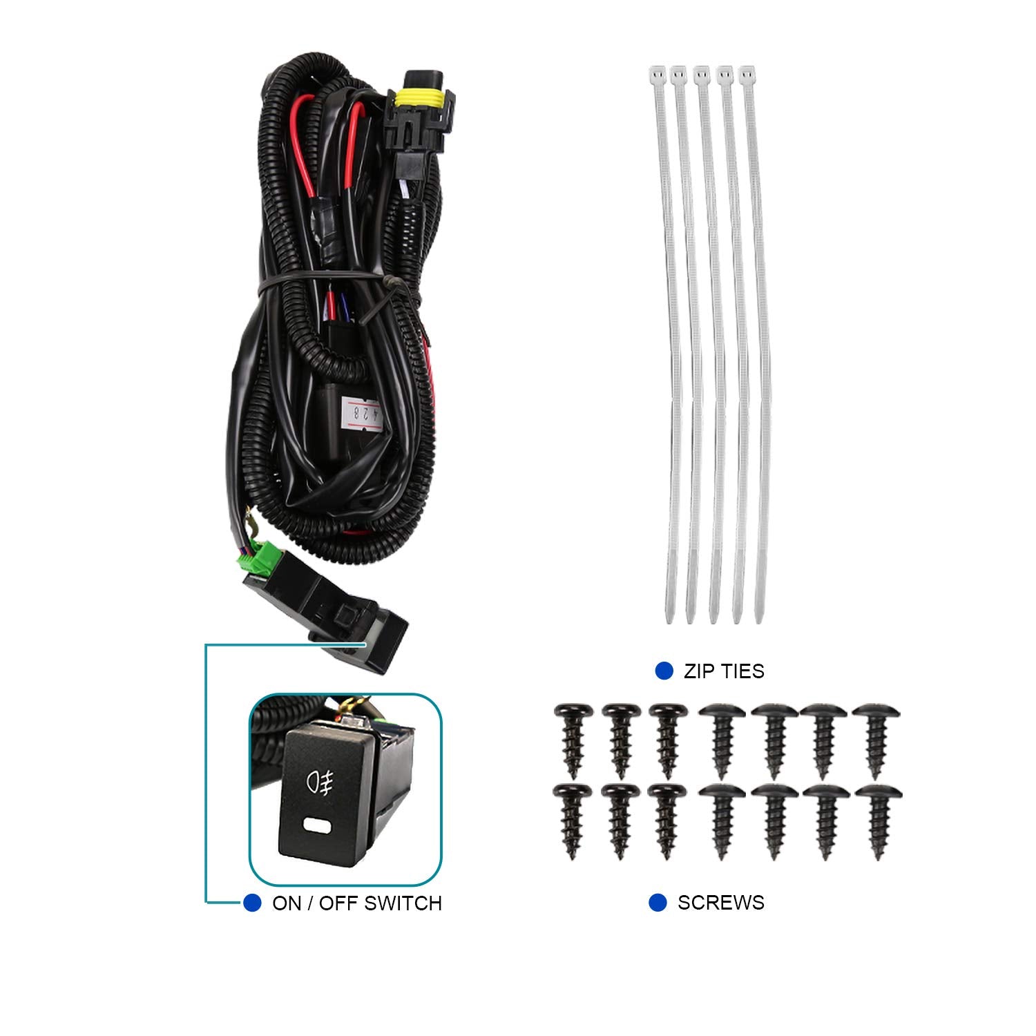 LED Fog Lights SPEC-D TUNING + Built-In LED Bulbs + Switch Compatible with 2019-2020 Honda HR-V, L+R Pair Assembly
