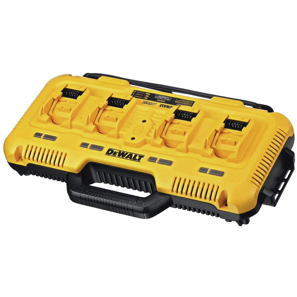 DEWALT Charger Battery for 12V MAX, 20V MAX and FLEXVOLT 20V/60V MAX Batteries, 8 Amp, 4 Port Simultaneous Fast Charging Station (DCB104)