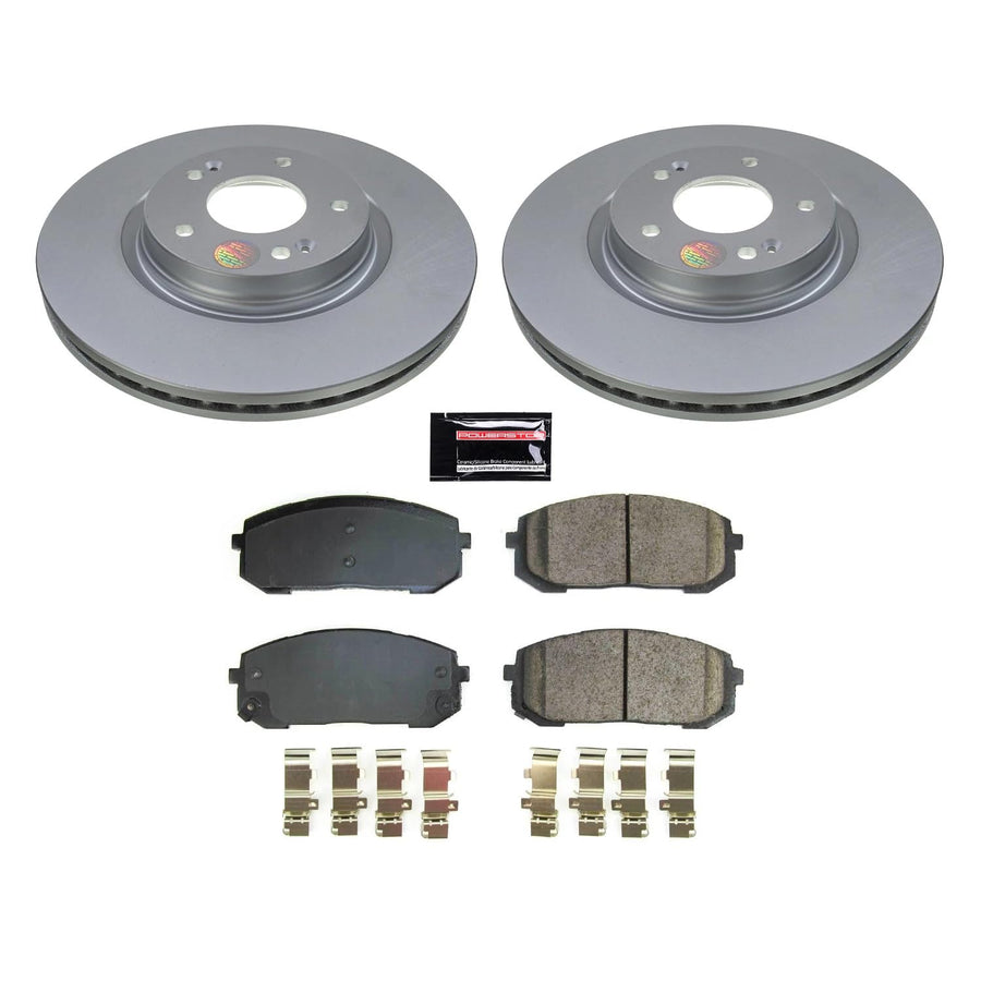 Power Stop Front Brake Rotor and Pad Kit CRK8752 For Hyundai Elantra 2021-2023, Hyundai Sonata 2020-2022, Kia K5 2021-2023 [Model Specific]