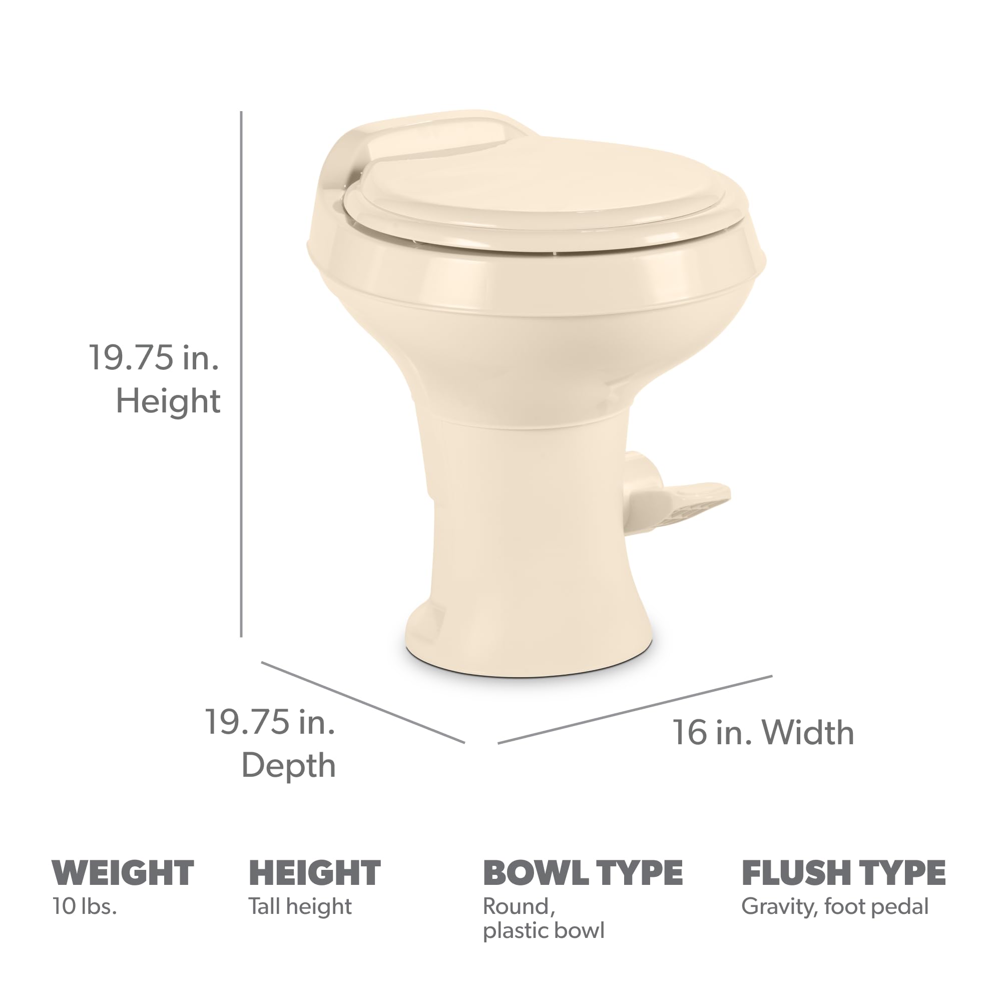 Bone Dometic 300 Series Standard Height Toilet