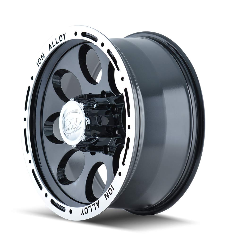 MACHINED Lip Ion Alloy 174 Black Wheel (16 x 10. inches /5 x 135 mm, -38 mm Offset)