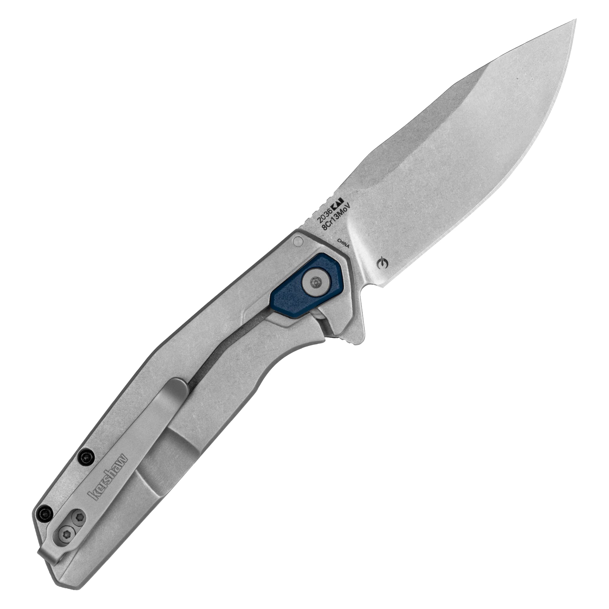 Kershaw Pocket Knife Lucid, 3.2 Inch Stainless Steel Clip Point Plain Edge Blade, EDC with Assisted Opening, Reversible Deep-Carry Pocketclip, Everyday Carry Pocket Knife for Men and Women