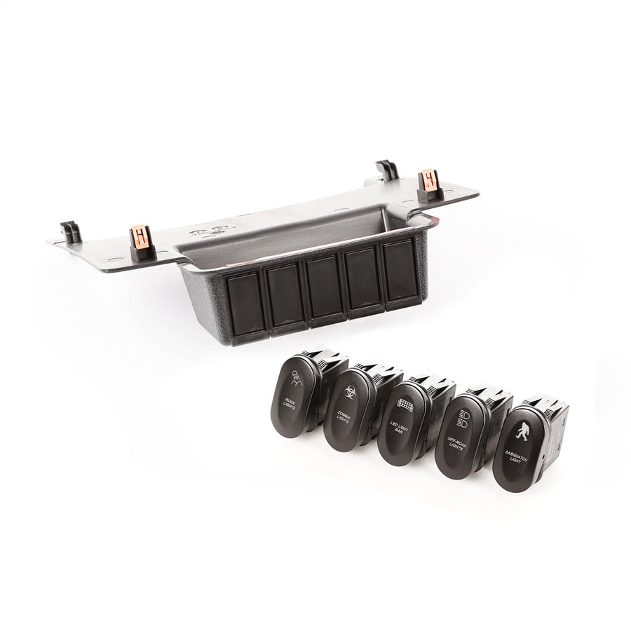Switch Panel Rugged Ridge for Jeep Wrangler JK | Thermoplastic Olefin (TPO), Black | 17235.73 | Fits 2011-2018 Jeep Wrangler JK