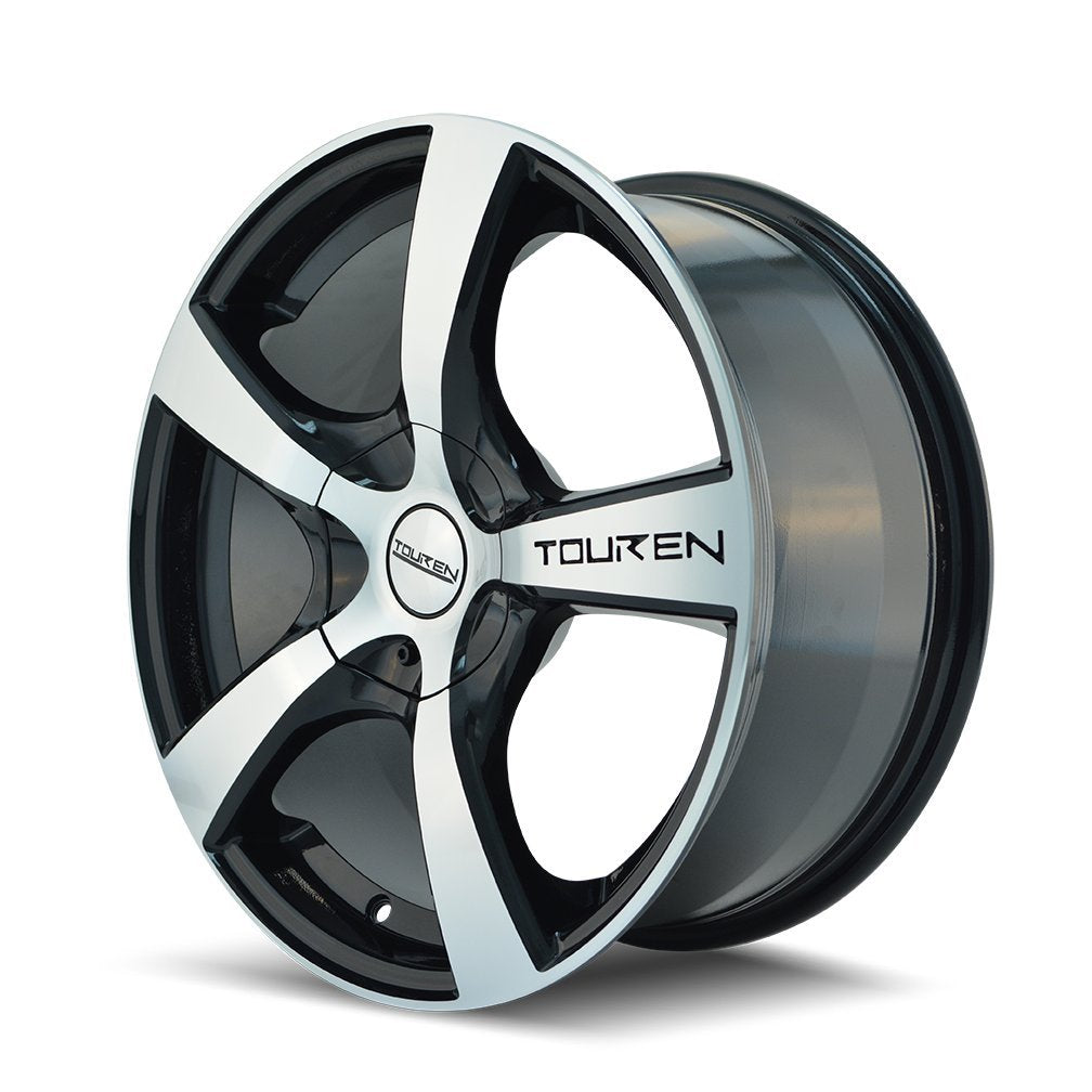 18x8 TR9, Bolt Pattern: 5x112/120, Offset: 40, BLACK/MACHINED FACE/MACHINED LIP, set of 1