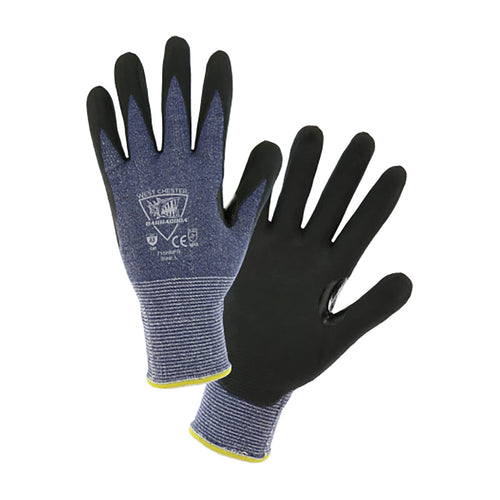715HNFR/2XL West Chester 15 Gauge Speckled Blue HPPE Shell with Black Microfoam Nitrile Palm Dip & Reinforced Foam Nitrile Thumb Saddle Dozen