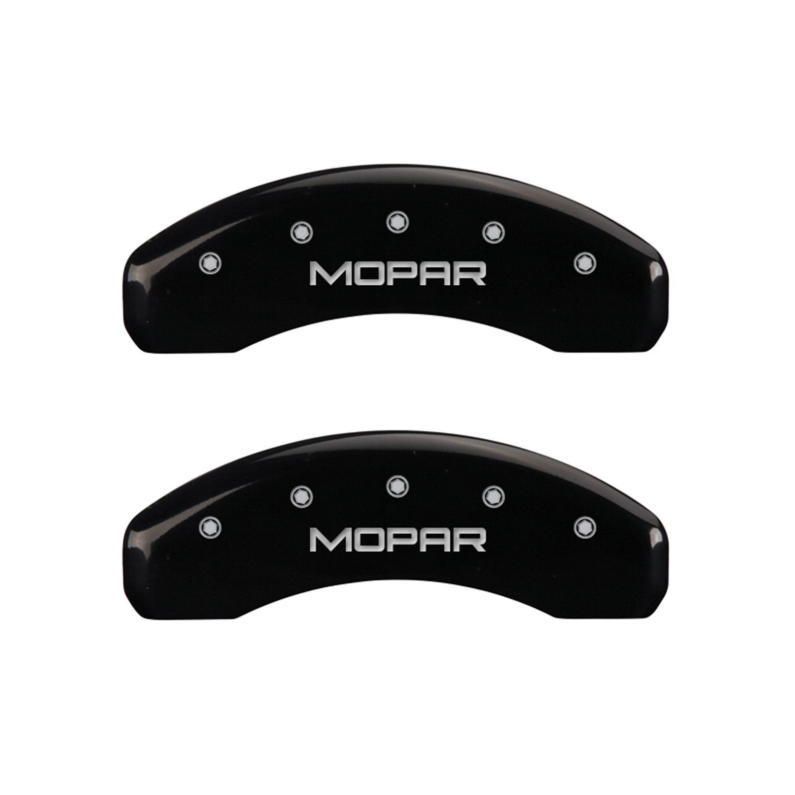 MGP Caliper Covers 'MOPAR' 42002SMOPBK Engraved Caliper Cover with Black Powder Coat Finish and Silver Characters, (Set of 4)