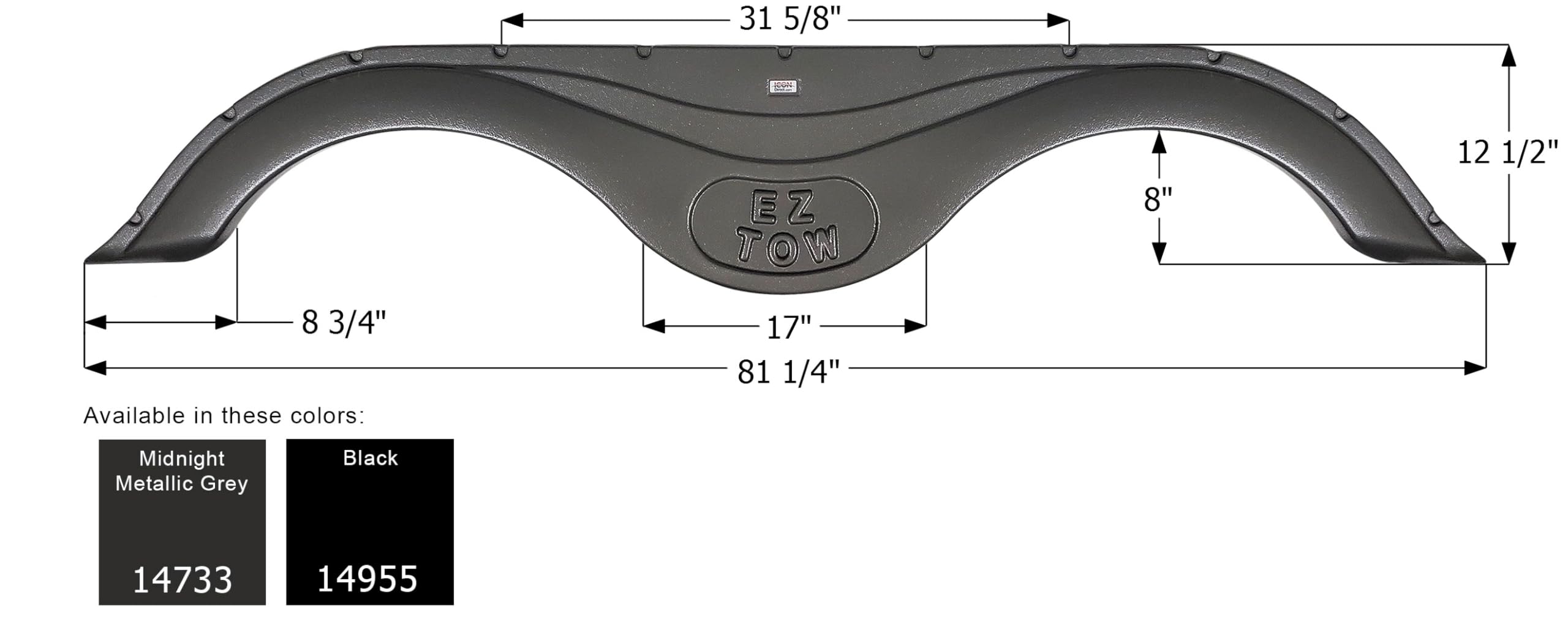 Fender Skirt ICON 14955, Tandem, Prime Time RV, FS4733, Black