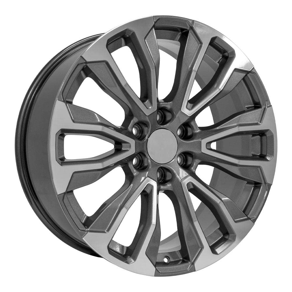22 Inch OE Wheels CV30 Rim Fits Yukon Denali Style 6x139.7 22x9 Gloss Gunmetal Machined - Hollander 14025 (1)