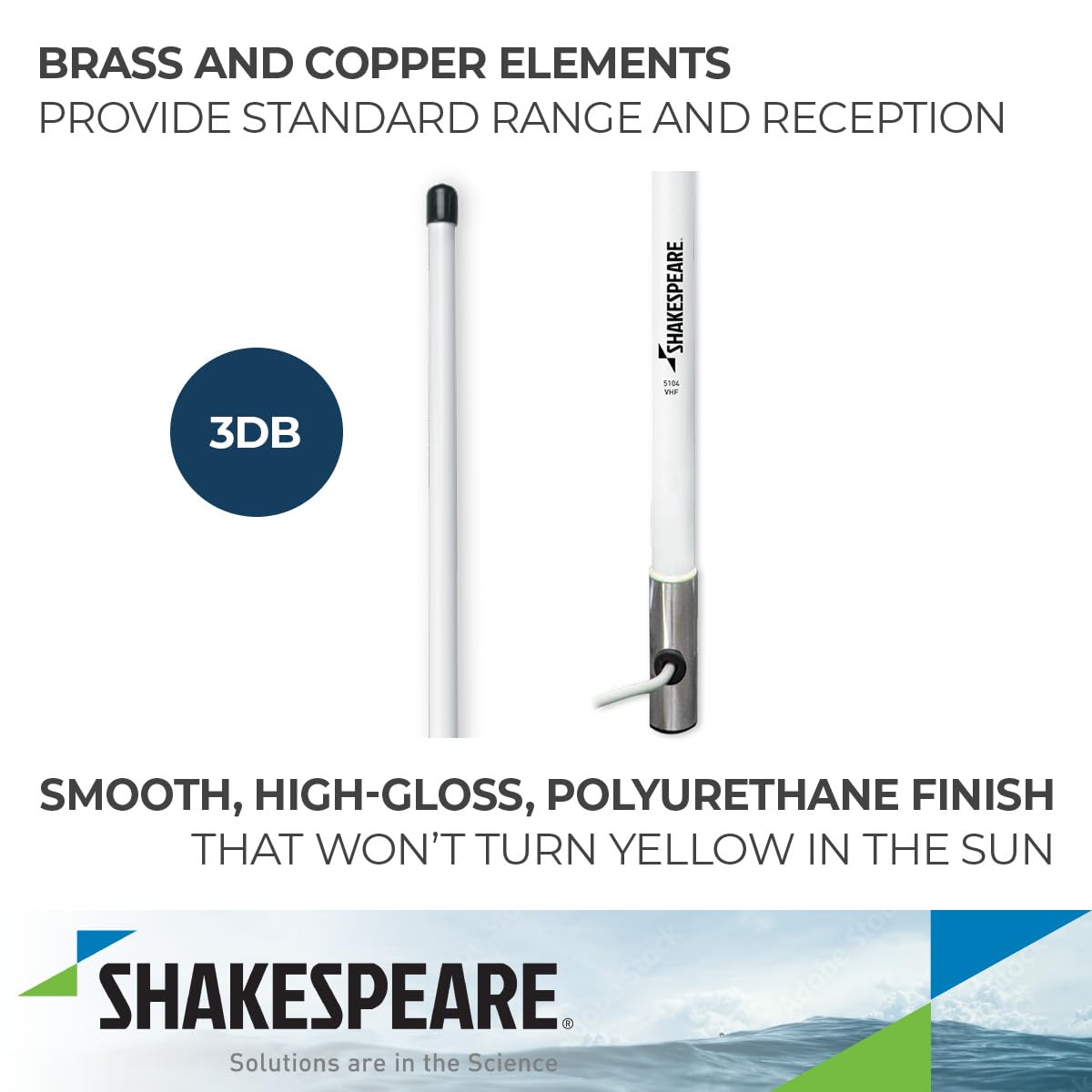 Centennial Shakespeare 4' VHF Antenna, White