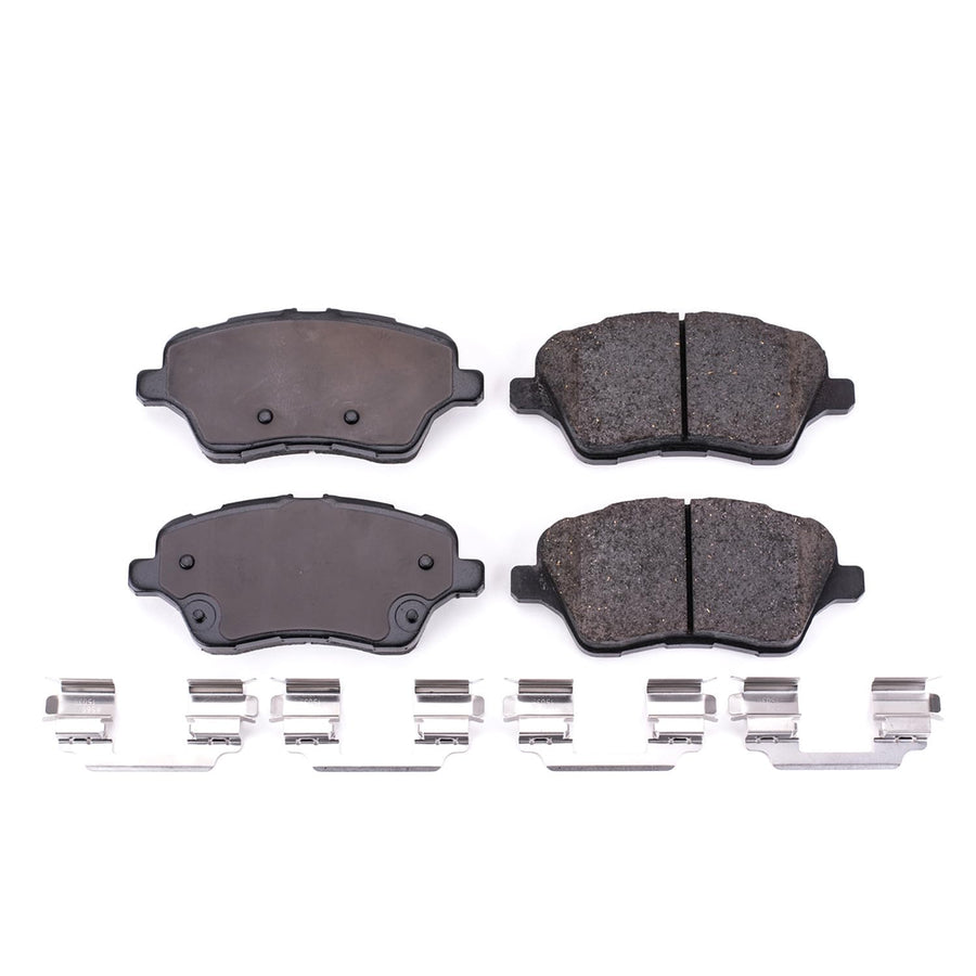 Power Stop Brake Kit Front For Ford Fiesta 2014-19 - Ceramic Brake Pads With Installation Hardware, 17-1730
