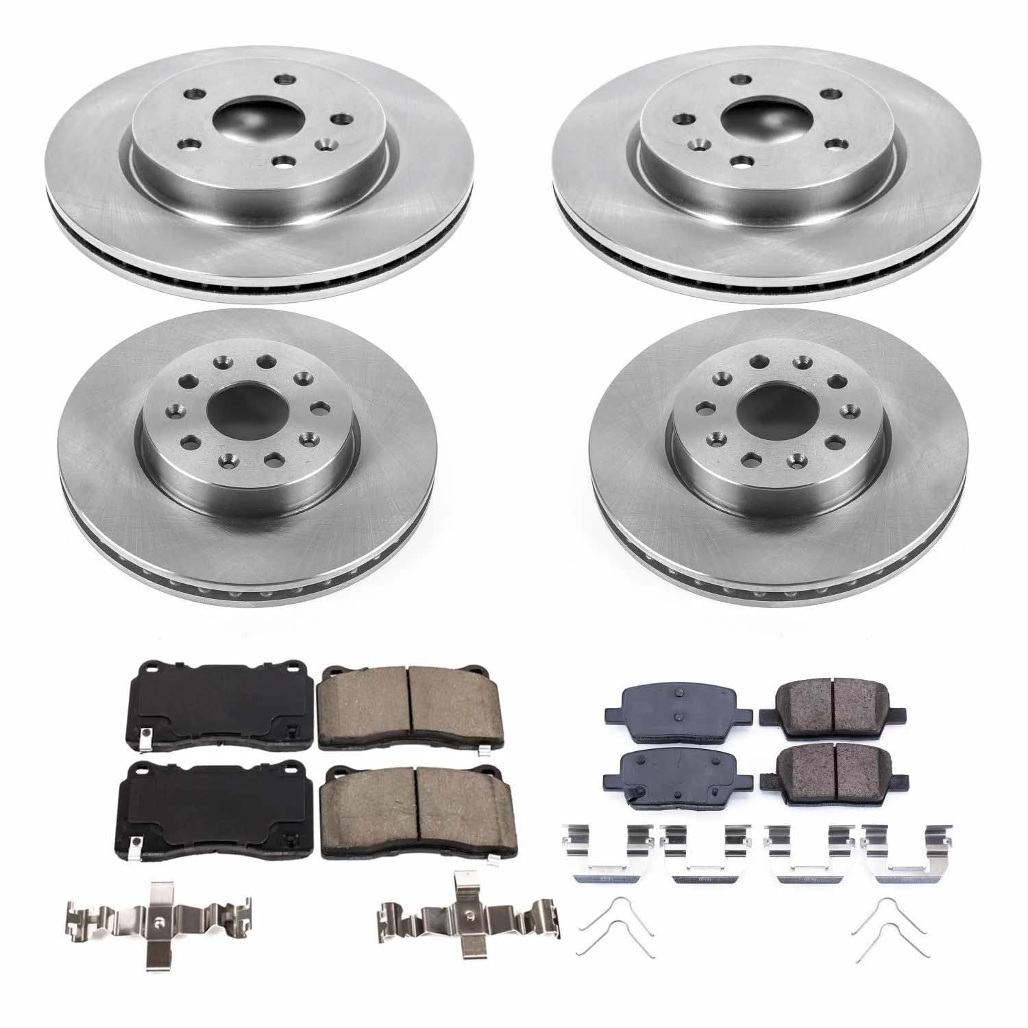 Power Stop KOE7908 Front and Rear Replacement Brake Kit-OE Brake Rotors & Ceramic Brake Pads For Cadillac CT6 2016-2019 [Model Specific]