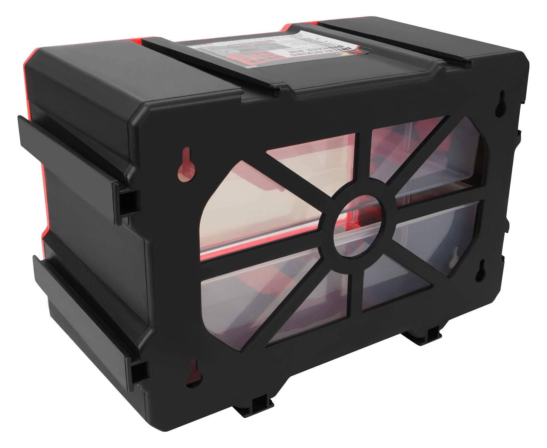 2-Drawer Performance Tool W5910 Interlocking Bin Design with Transparent Drawers for Tool Storage - Stackable, Wall Mountable - 11.25-Inch W x 6.25-Inch D x 7.75-Inch H