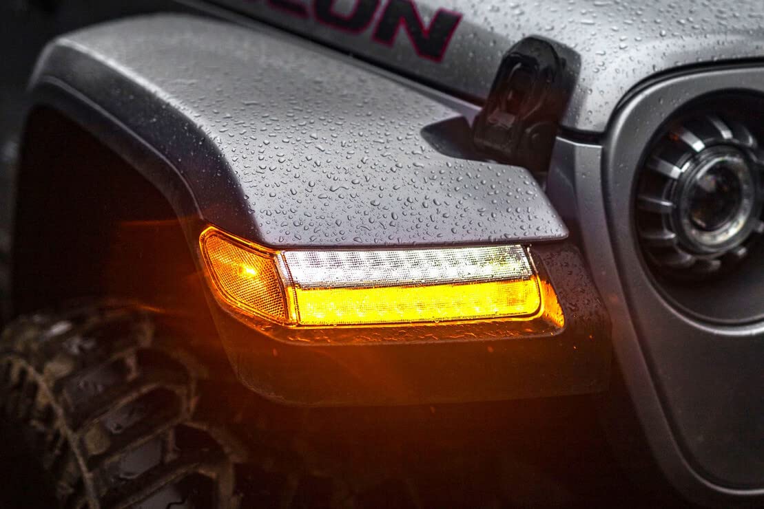 Morimoto XB LED Side Markers Jeep Wrangler JL 2018+ Plug and Play OEM Replacement Performance Upgrade Smoked Lens (PN: LF511 pair of complete side marker assemblies)