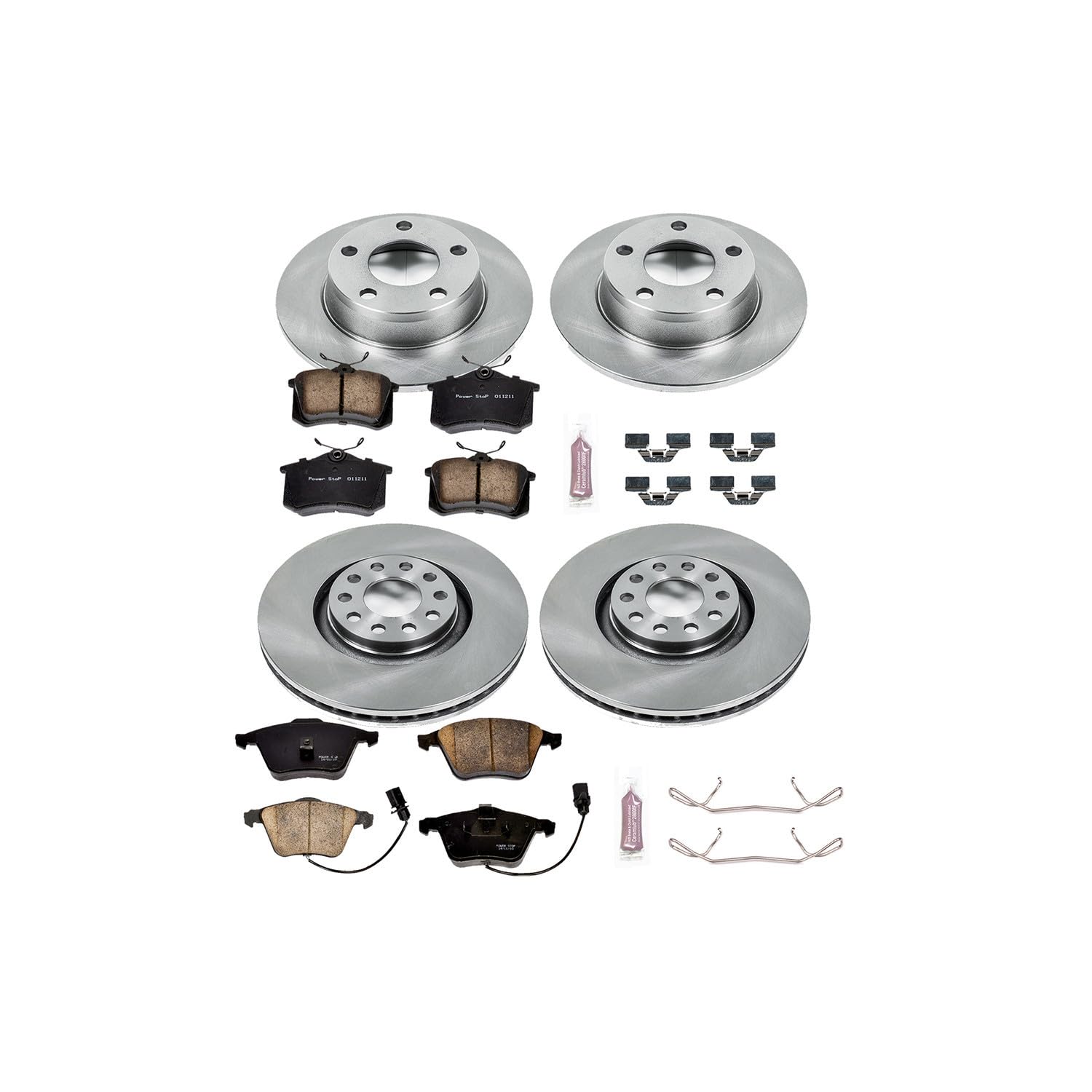 Power Stop KOE893 Front and Rear Replacement Brake Kit-OE Brake Rotors & Ceramic Brake Pads For Audi A6 Quattro 2002-2004 [Model Specific]