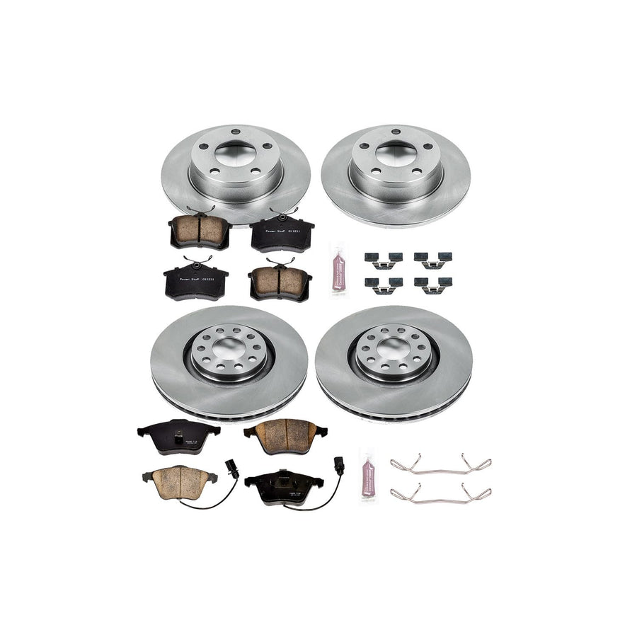 Power Stop KOE893 Front and Rear Replacement Brake Kit-OE Brake Rotors & Ceramic Brake Pads For Audi A6 Quattro 2002-2004 [Model Specific]