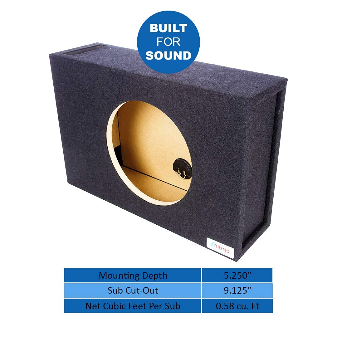 Atrend Single Vented 10" Bbox Subwoofer Enclosure- Pro Audio Tuned Car Subwoofer Boxes & Enclosures - Premium Subwoofer Box Improves Audio Quality, Sound & Bass - Nickel Finish Terminals
