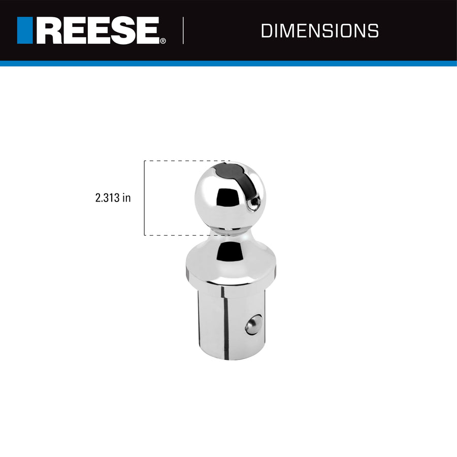 Reese Elite Series 19311 Gooseneck Hitch Head Accessory, 2-5/16 in. Diameter Gooseneck Hitch Ball, 30,000 lbs. Capacity