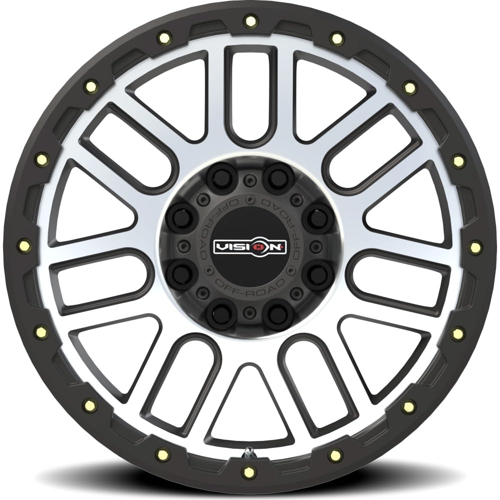 Black VISION OFF-ROAD NEMESIS Wheel with Matte MACHINED FACE (0 x 9. inches /8 x 180 mm, 10 mm Offset)