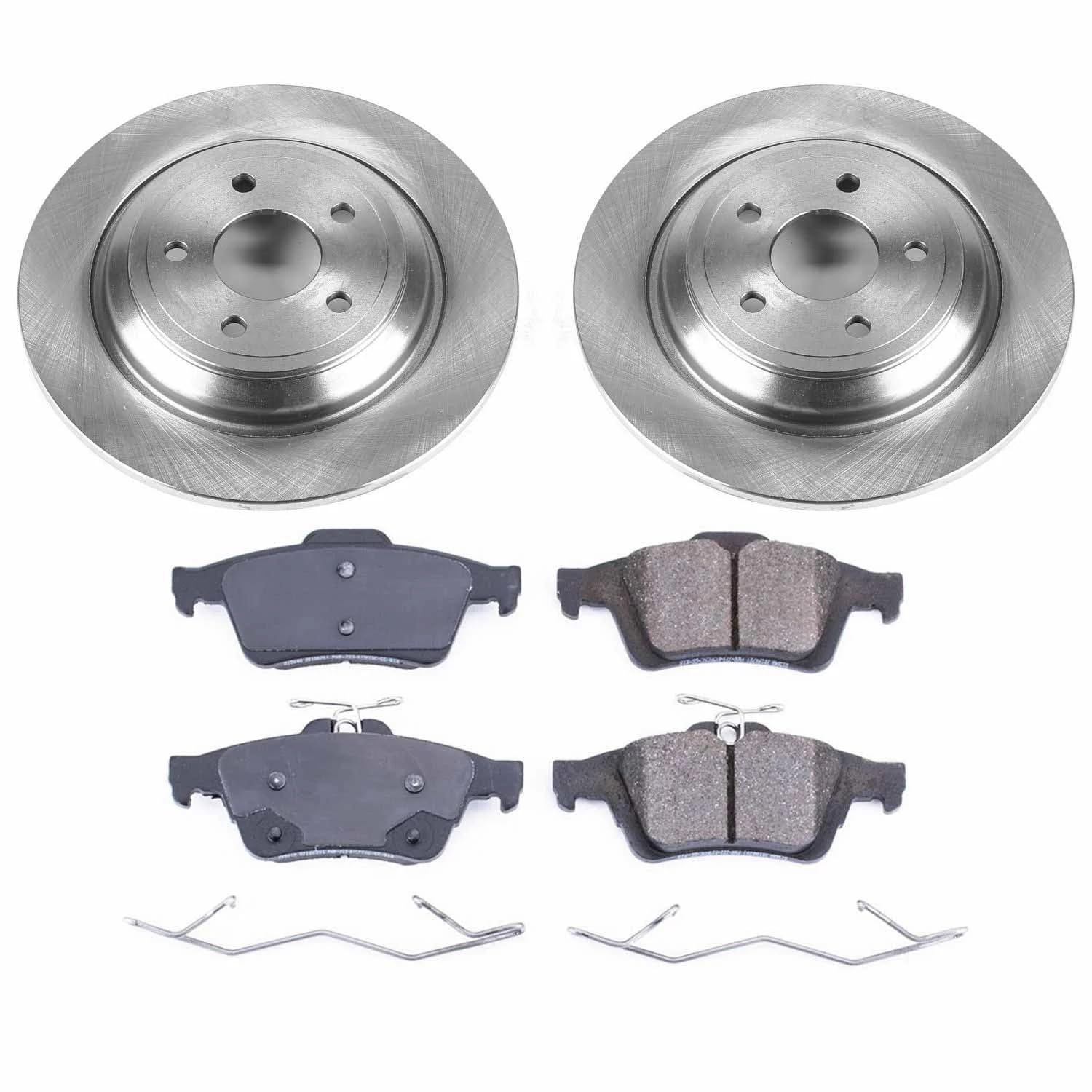 Power Stop KOE7320 Rear Replacement Brake Kit-OE Brake Rotors & Ceramic Brake Pads For Ford Focus 2016-2018 [Model Specific]