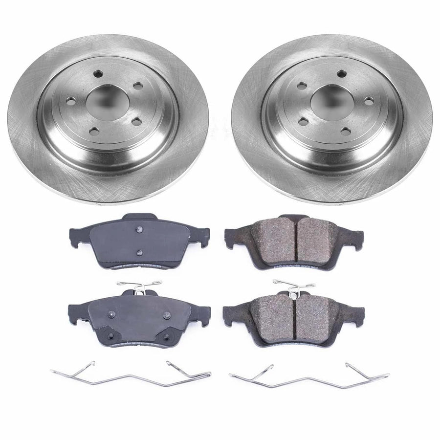 Power Stop KOE7320 Rear Replacement Brake Kit-OE Brake Rotors & Ceramic Brake Pads For Ford Focus 2016-2018 [Model Specific]