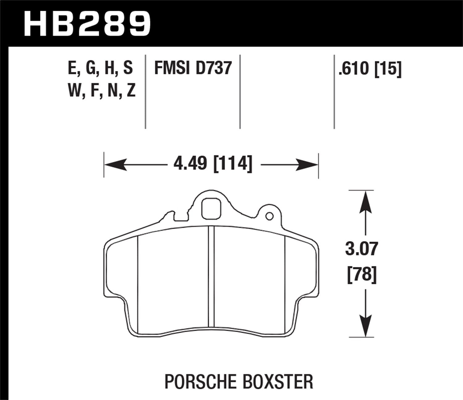 Hawk Performance Blue HB289E.610 9012 Motorsport Brake Pads