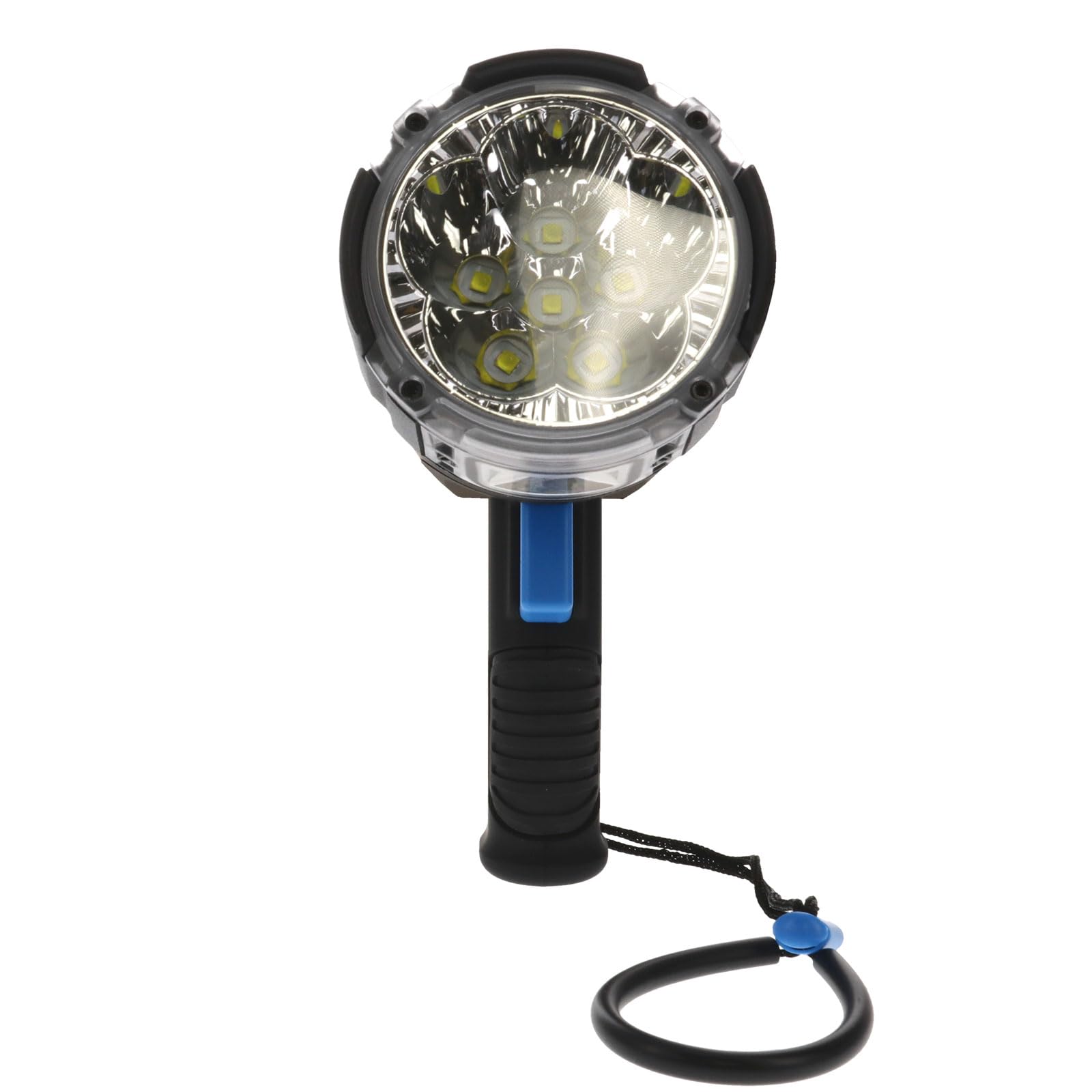 CYMAX Cyclops 10000 Lumens IPX67 Waterproof 4 Lighting Modes Rechargeable LED Handheld Spotlight | Charger & Detachable Red Lens Included