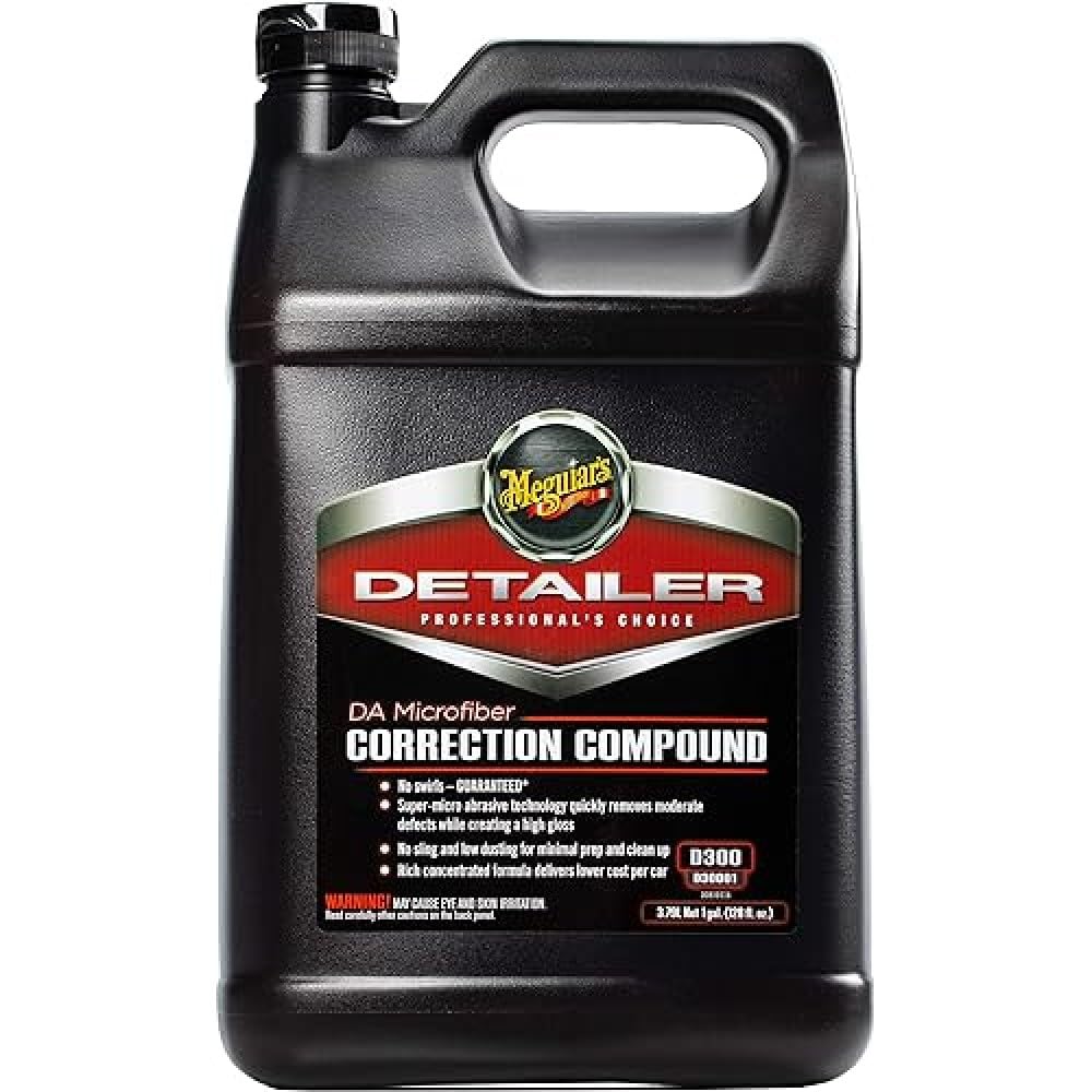 DA Microfiber Correction Compound Meguiar's D30001 - Pro Car Scratch Remover, for use with a DA Polisher and Microfiber Cutting Disc, Remove Swirls, Water Spots, Oxidation, and More, 1 Gal, 128 Oz