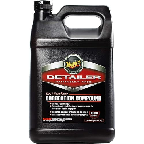 DA Microfiber Correction Compound Meguiar's D30001 - Pro Car Scratch Remover, for use with a DA Polisher and Microfiber Cutting Disc, Remove Swirls, Water Spots, Oxidation, and More, 1 Gal, 128 Oz
