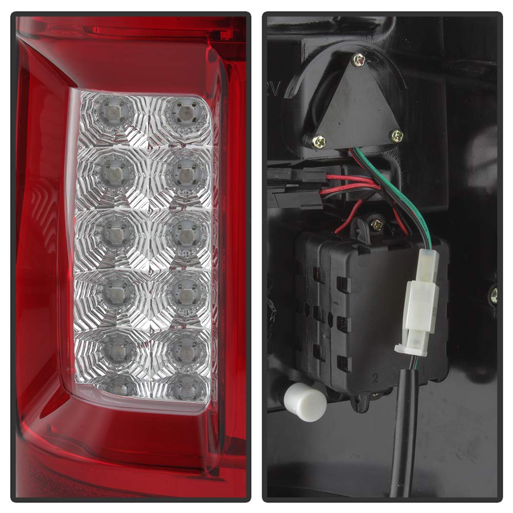Ford F150 Spyder 5084194 Styleside 04-08 (Not Fit Heritage & SVT) Version 2 Light Bar LED Tail Lights - Red Clear