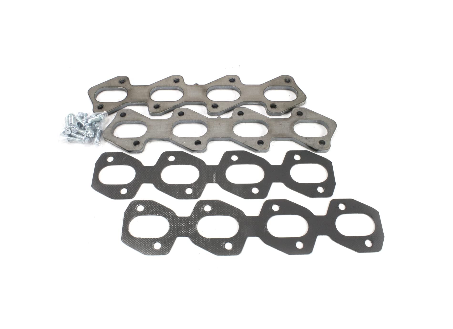4-valve Patriot (H7810) 1-5/8" Primaries SAP Shape 3/8" Thick Exhaust Header Flange with Gaskets and Header Bolts for Ford 4.6L Engine