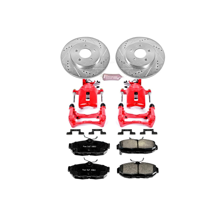 1-Click Power Stop (KC699) Performance Brake Kit with Calipers For Honda CRX 1990-1991, Honda Civic 1990-2000, Honda Civic del Sol 1993-1997 [Model Specific]