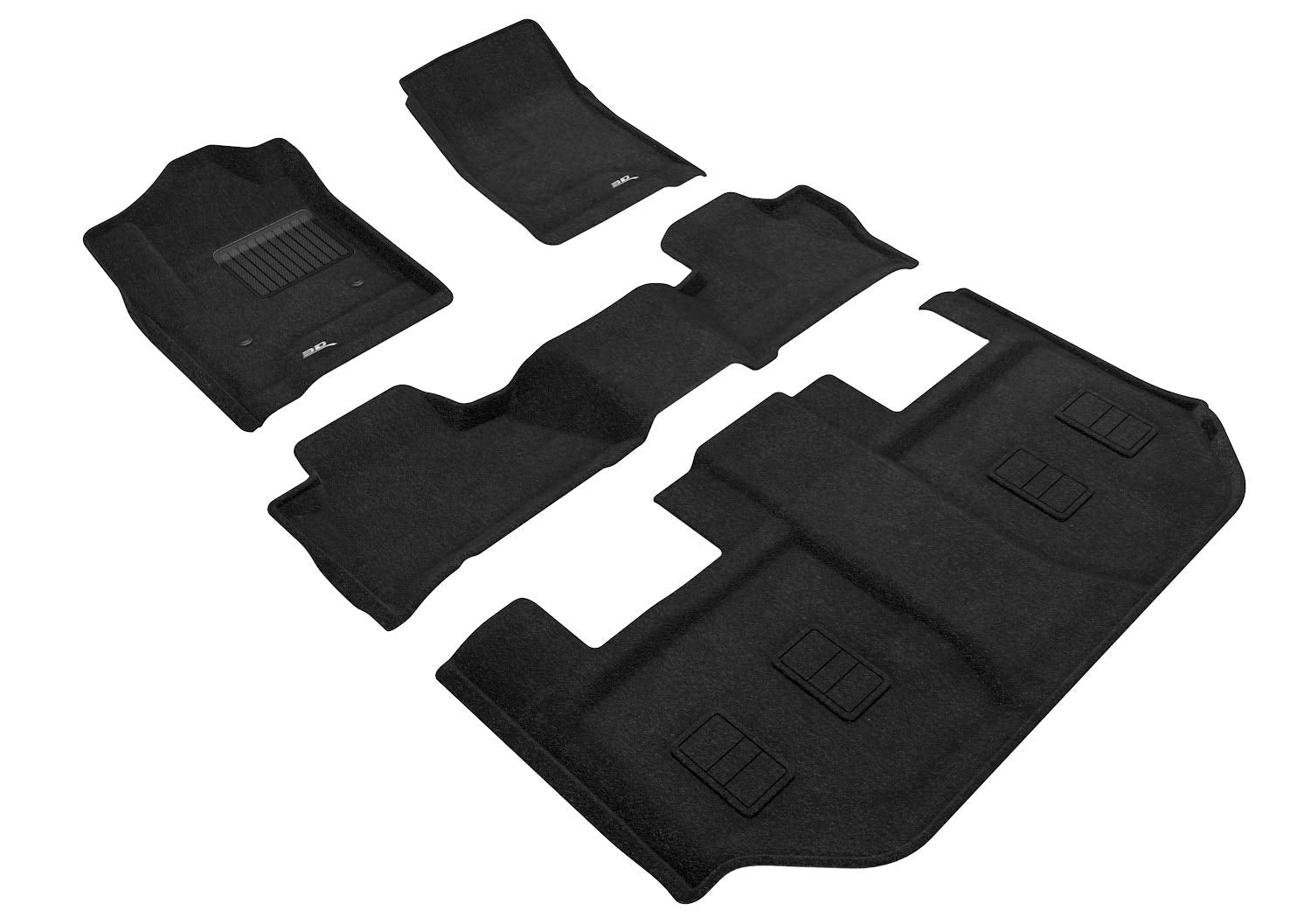 3D MAXpider Custom Fit All-Weather Carpeted Floor Mats for 2015-2020 Chevrolet Suburban Elegant Series (1ST 2ND 3RD Row)