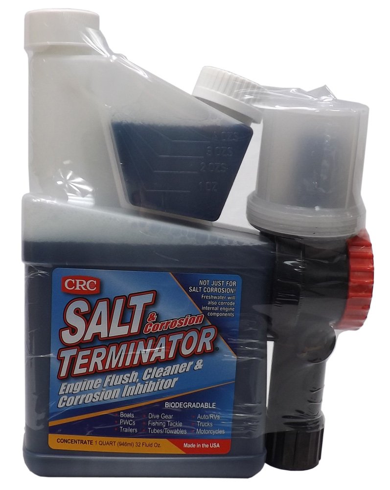 CRC Engine Flush Salt Terminator, Cleaner & Corrosion Inhibitor w/ Mixer SX32M – 32 FL. OZ, Engine Flush Cleaner for Cooling Systems, Trucks, and Marine Engines